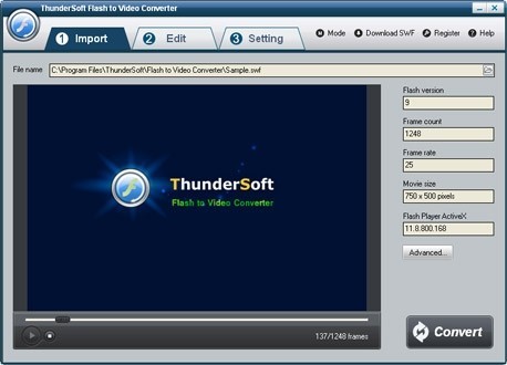 ThunderSoft Flash to AVI Converter(Flash转AVI软件) v4.9.0 破解版插图1