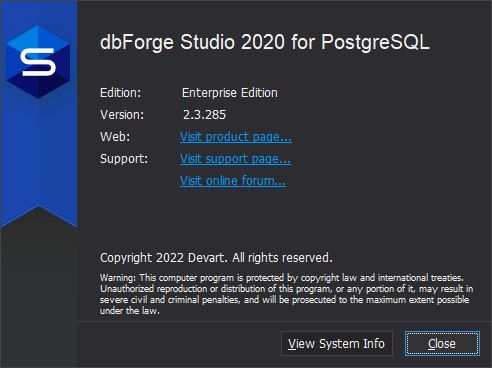 dbForge Studio for PostgreSQL注册机/破解补丁 v2.3.285 附激活教程插图10