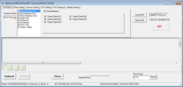 JMF670h主控开卡软件JMicron 670H SATA MP Tool v2.03.017 绿色免费版插图