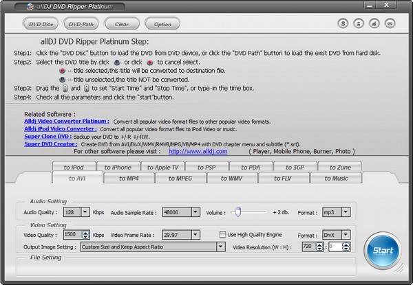 DVD提取软件 Alldj DVD Ripper Platinum v5.1.14 官方安装版插图